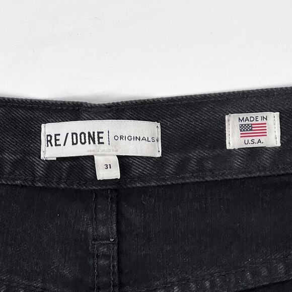 RE/DONE 90s High Rise Loose Jeans Women’s Size 31 Washed Black Distressed - Picture 5 of 7